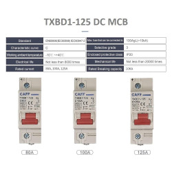 CAFF MCB DC C125 125A 250V 1P Circuit Breaker Solar PV Panel Surya PLTS